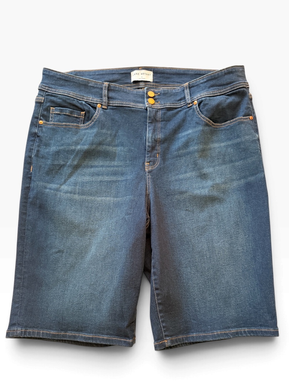 Lane Bryant Blue Denim Flex Magic Waistband Bermuda Jean Shorts 22